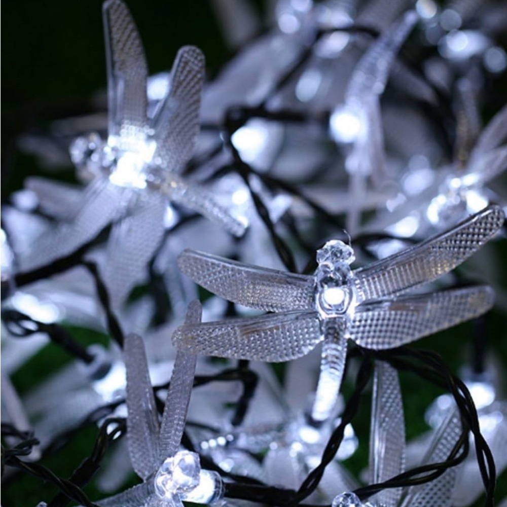 Solar Powered Dragonfly String Lights 2 Strands, Never Used